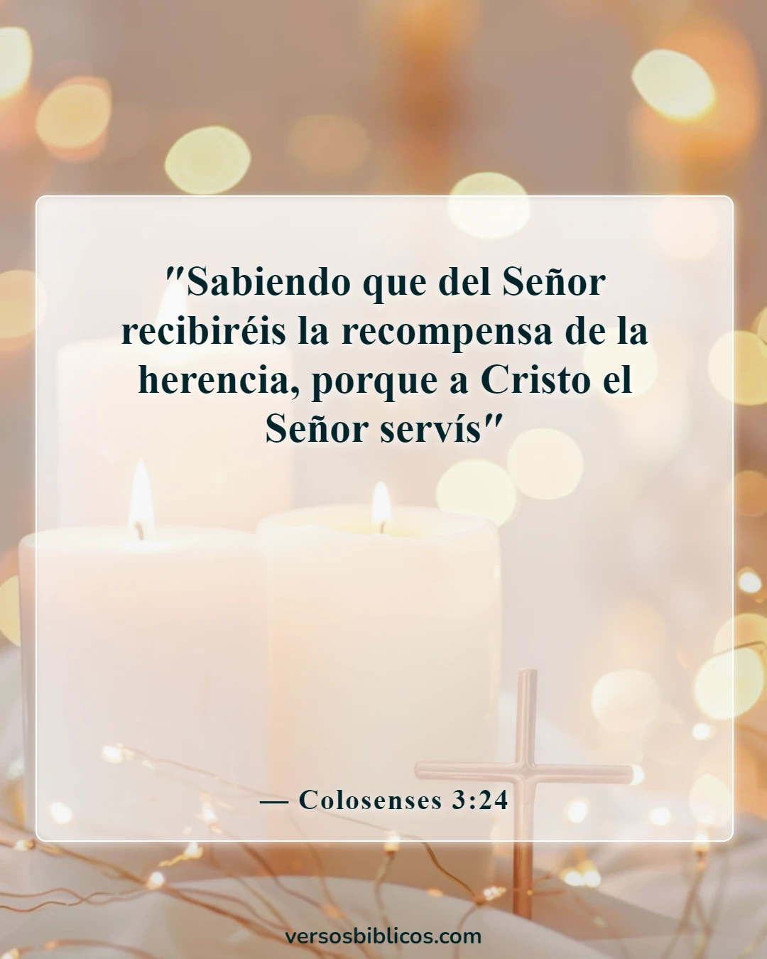 Versículos de la Biblia sobre ayudar a otros sin reconocimiento (Colosenses 3:24)
