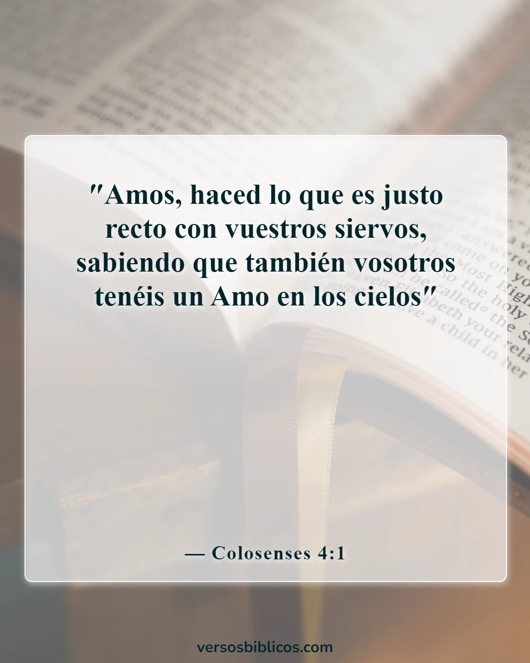 Versículos de la Biblia sobre la excelencia en el trabajo (Colosenses 4:1)