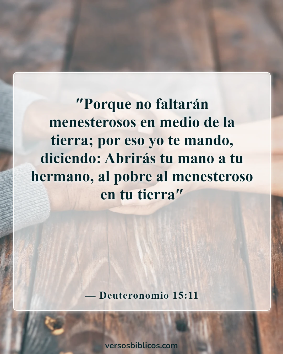 Versículos de la Biblia sobre dar a los pobres y no jactarse (Deuteronomio 15:11)