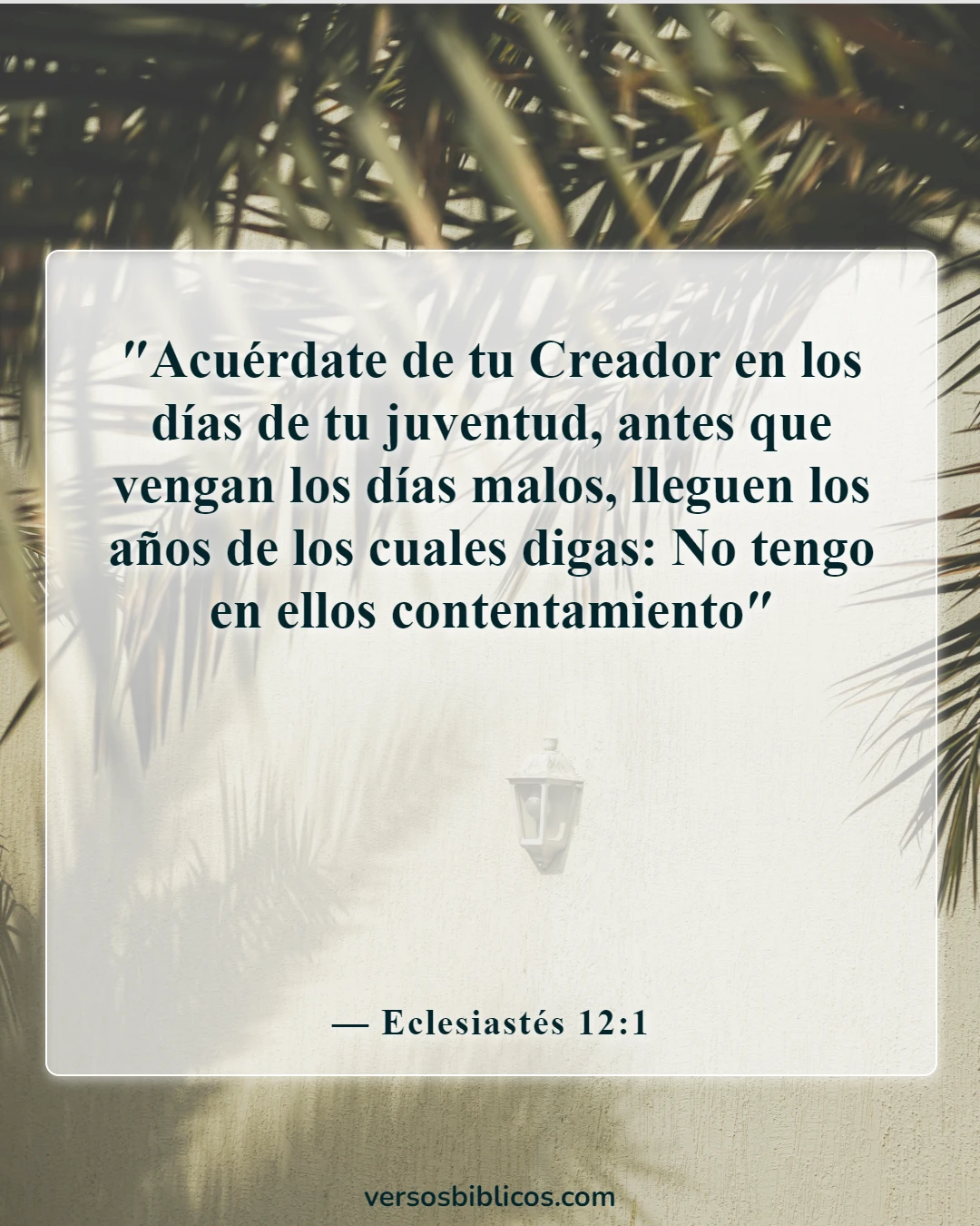 Versículos de la Biblia sobre los jóvenes sirviendo a Dios (Eclesiastés 12:1)