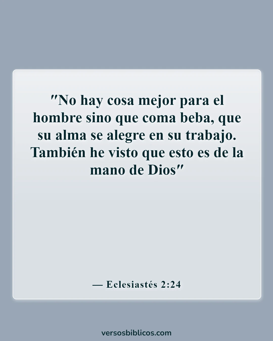 Versículos de la Biblia sobre la diversión (Eclesiastés 2:24)