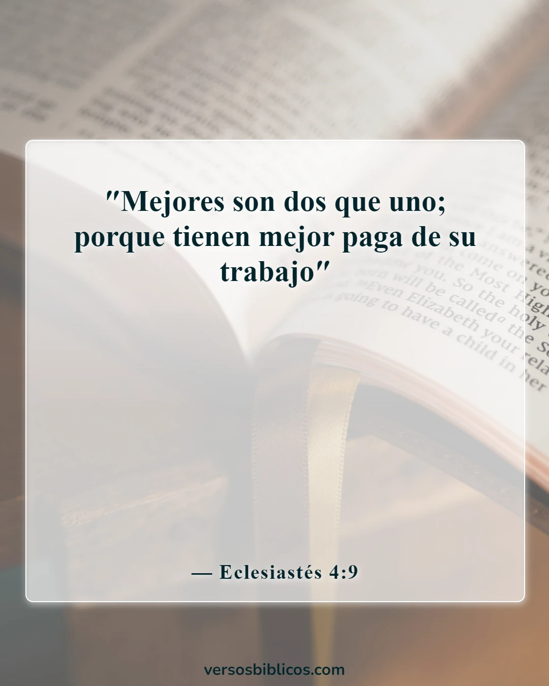 Versículos de la Biblia sobre confiar en los amigos y confiar en la amistad (Eclesiastés 4:9)