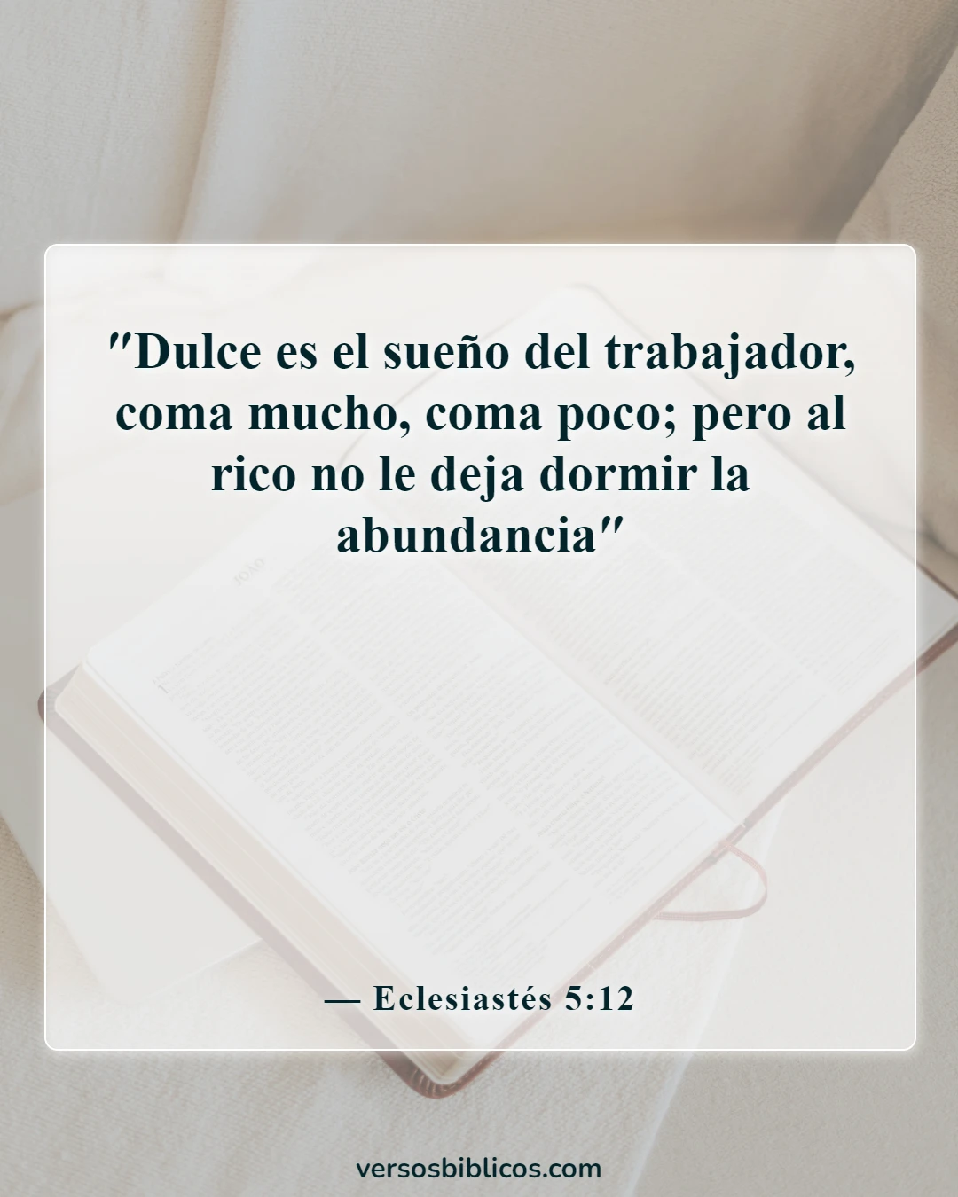 Versículos de la Biblia sobre el sueño y la pereza (Eclesiastés 5:12)