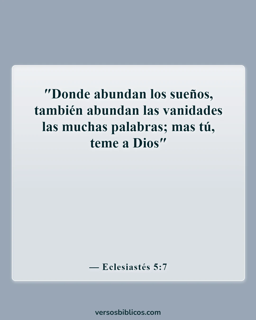 Versículos de la Biblia sobre la búsqueda de sueños (Eclesiastés 5:7)