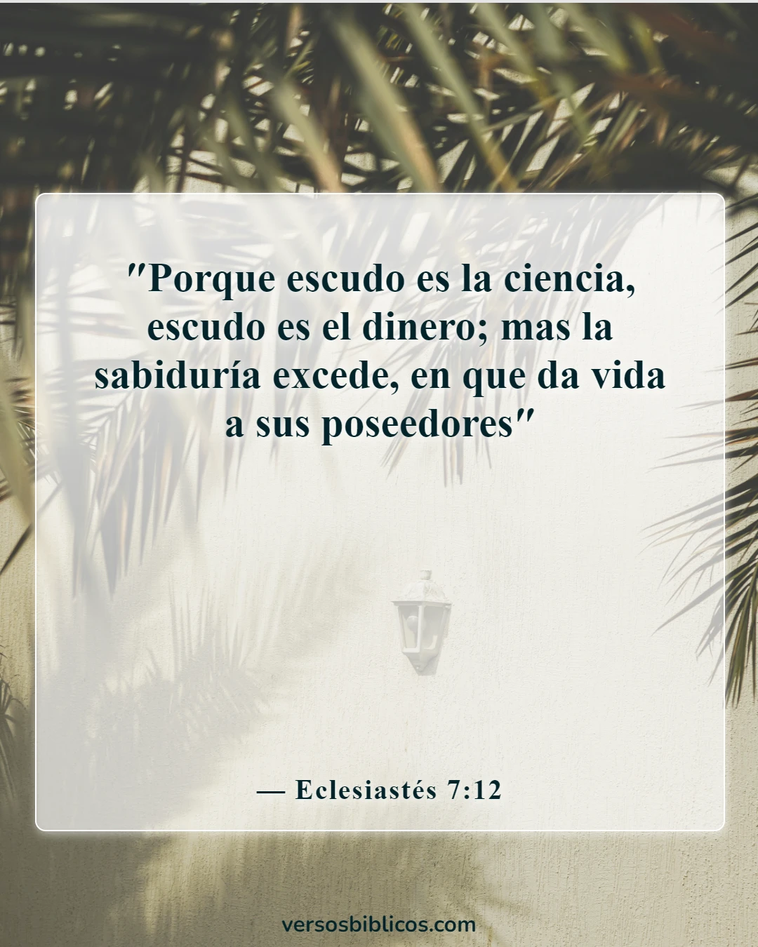 Versículos de la Biblia sobre la victoria en el examen (Eclesiastés 7:12)