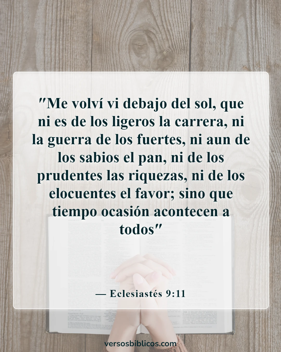 Versículos de la Biblia sobre la buena suerte (Eclesiastés 9:11)