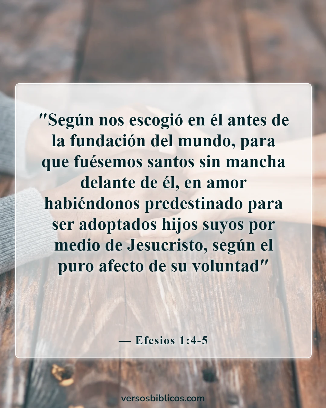 Versículos de la Biblia sobre contra la predestinación (Efesios 1:4-5)