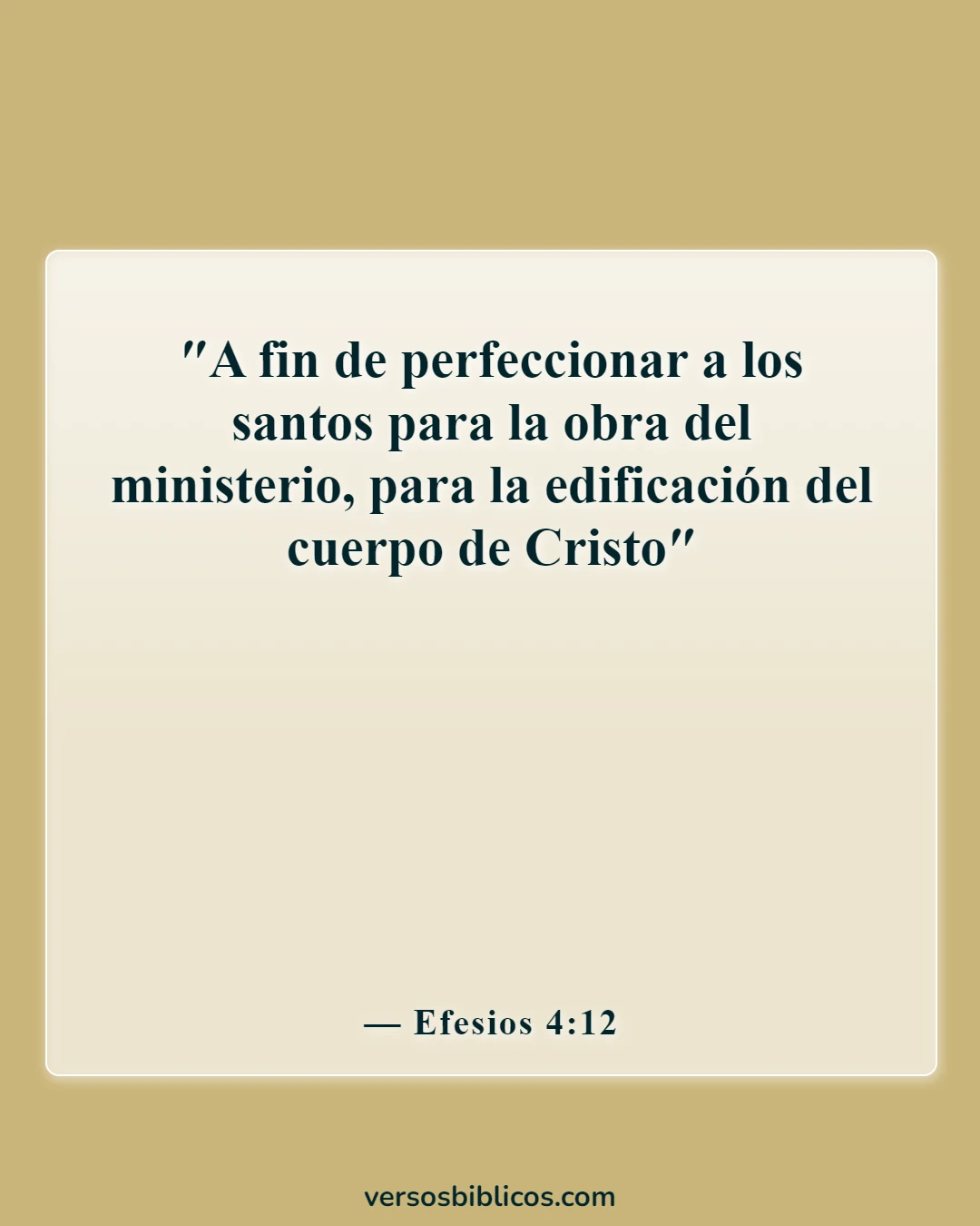 Versículos de la Biblia sobre la misión de la Iglesia (Efesios 4:12)