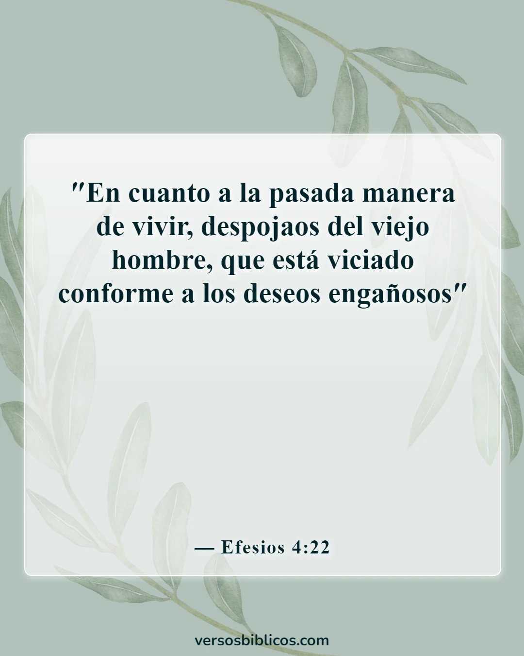 Versículos de la Biblia sobre cómo poner excusas para el pecado (Efesios 4:22)