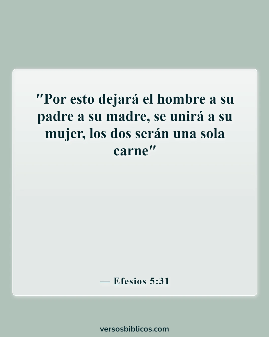Versículos de la Biblia sobre un hombre que pone a su esposa en primer lugar (Efesios 5:31)