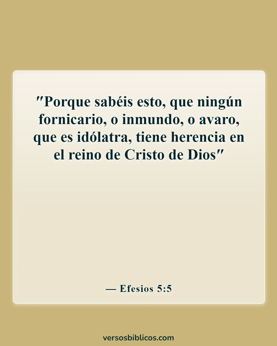 Versículos de la Biblia sobre el prostituto (Efesios 5:5)