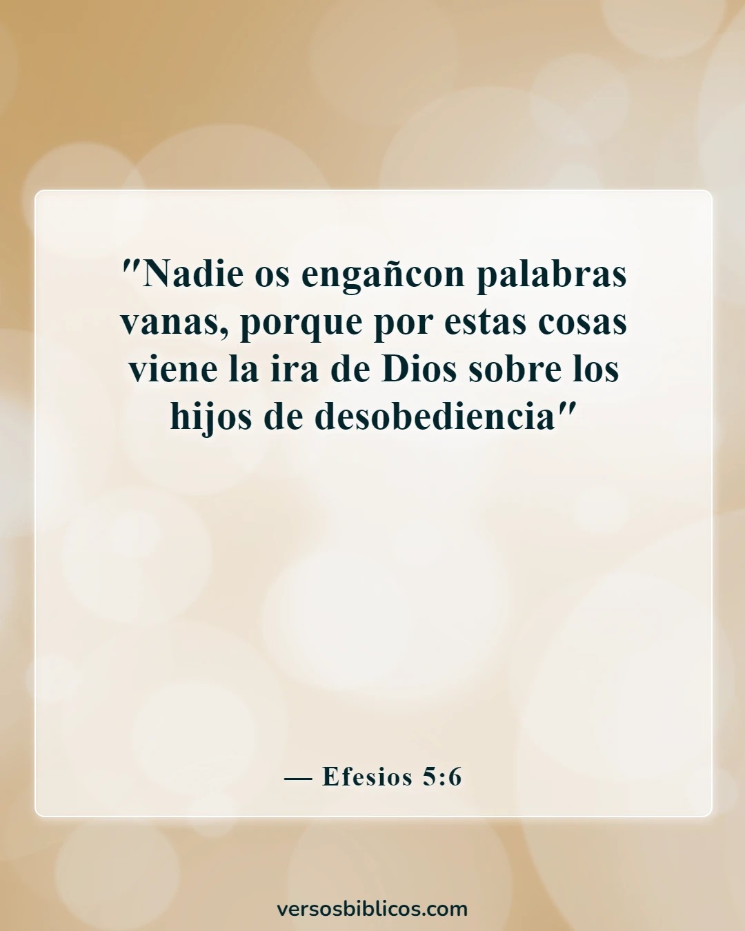 Versículos de la Biblia sobre la advertencia de los falsos profetas (Efesios 5:6)