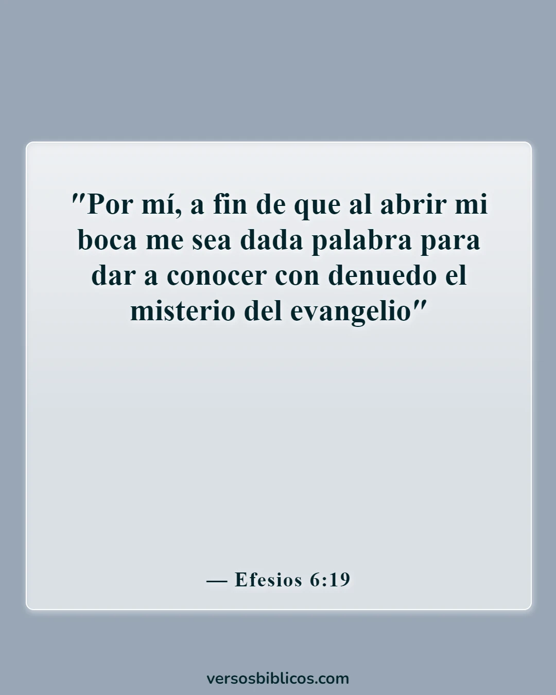 Versículos de la Biblia sobre orar por viajes misioneros (Efesios 6:19)