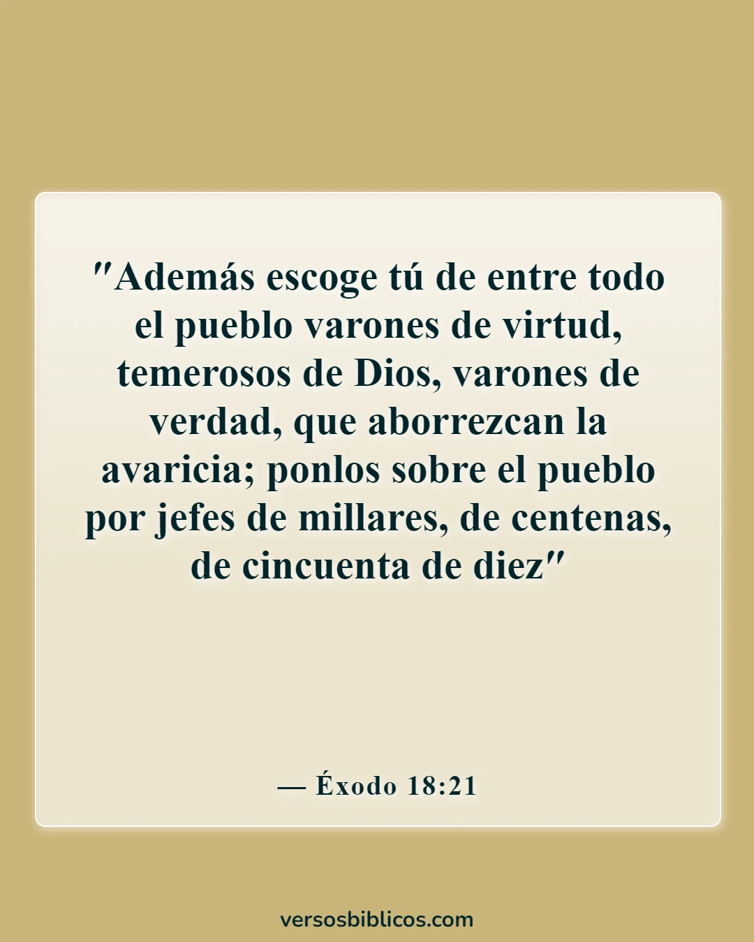Versículos de la Biblia sobre las cualidades inspiradoras de un buen líder (Éxodo 18:21)