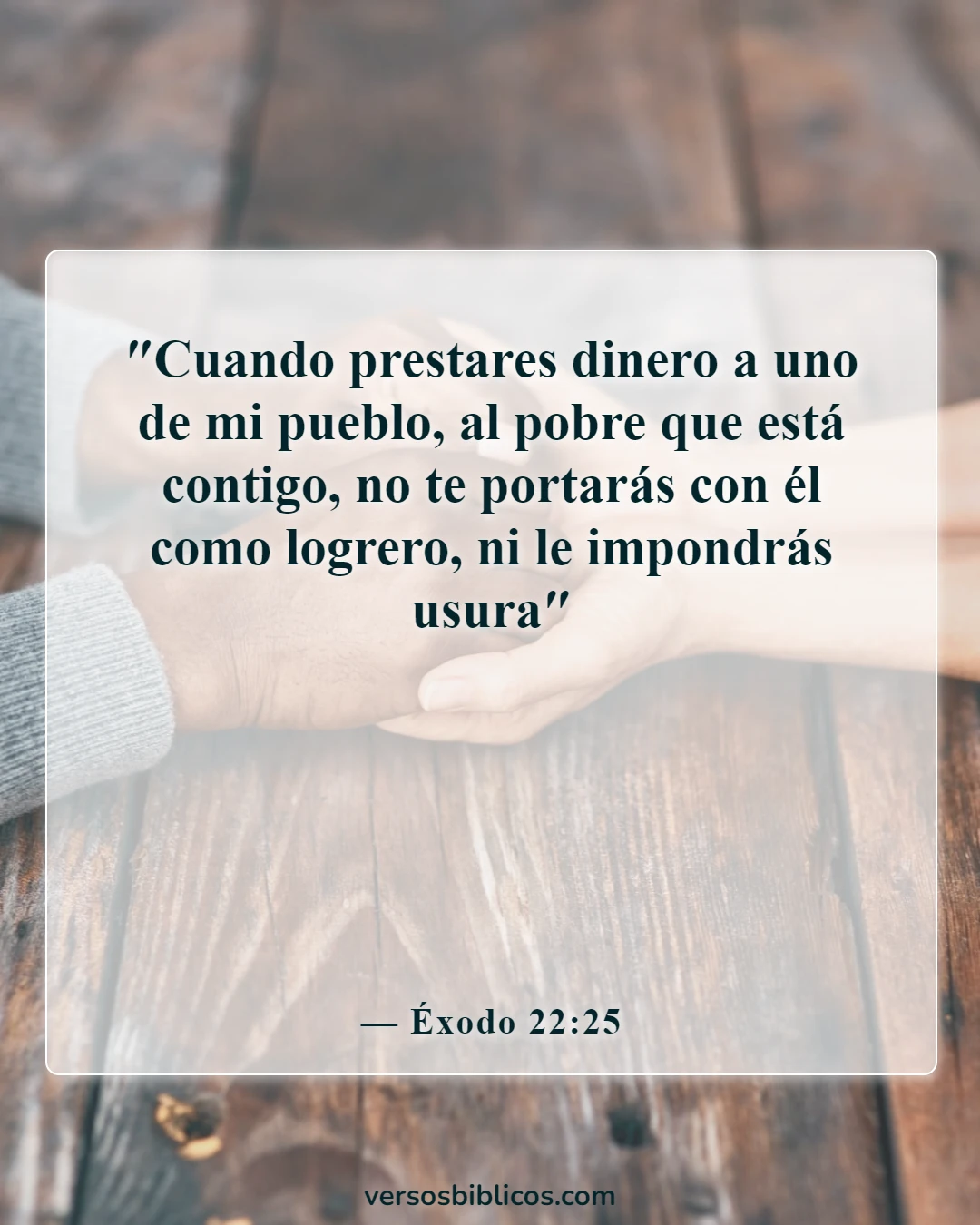 Versículos de la Biblia sobre prestar y pedir dinero prestado (Éxodo 22:25)