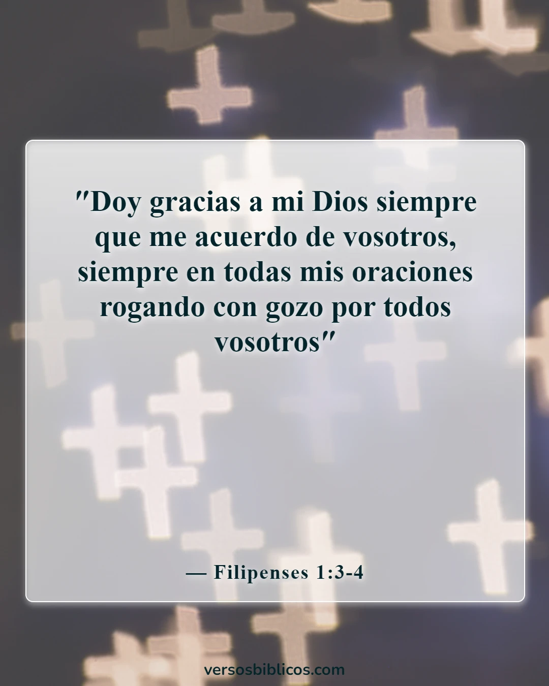 Versículos de la Biblia sobre orar y orar por los demás (Filipenses 1:3-4)