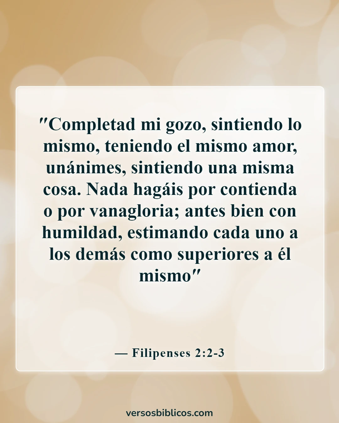 Versículos de la Biblia sobre familias que adoran juntas (Filipenses 2:2-3)