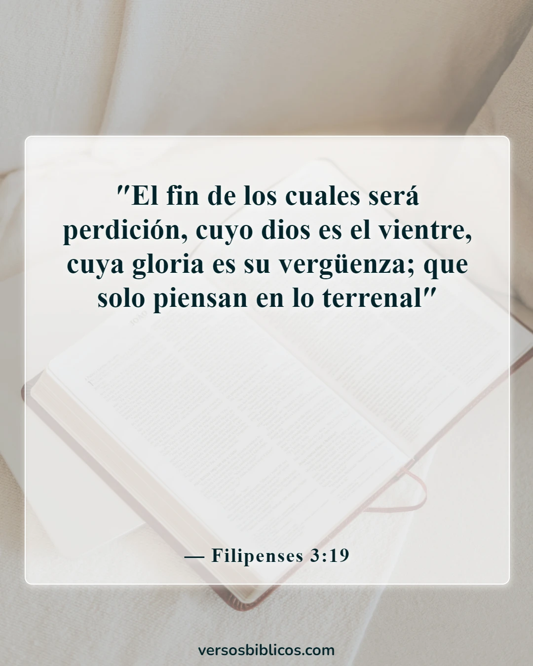 Versículos de la Biblia sobre la idolatría (Filipenses 3:19)