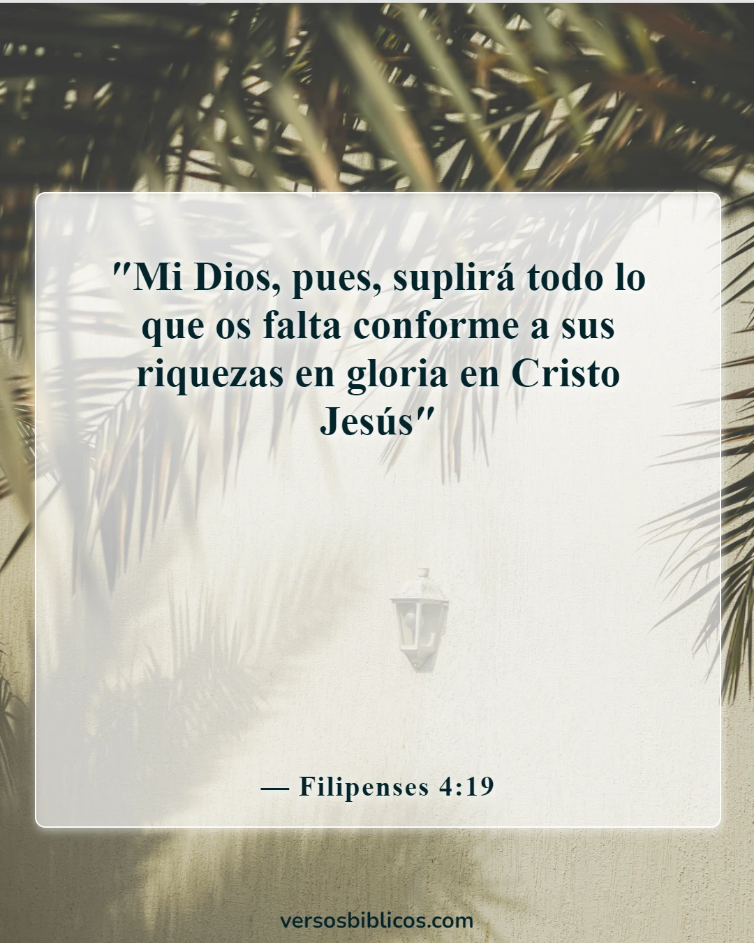Versículos de la Biblia sobre bienes (Filipenses 4:19)