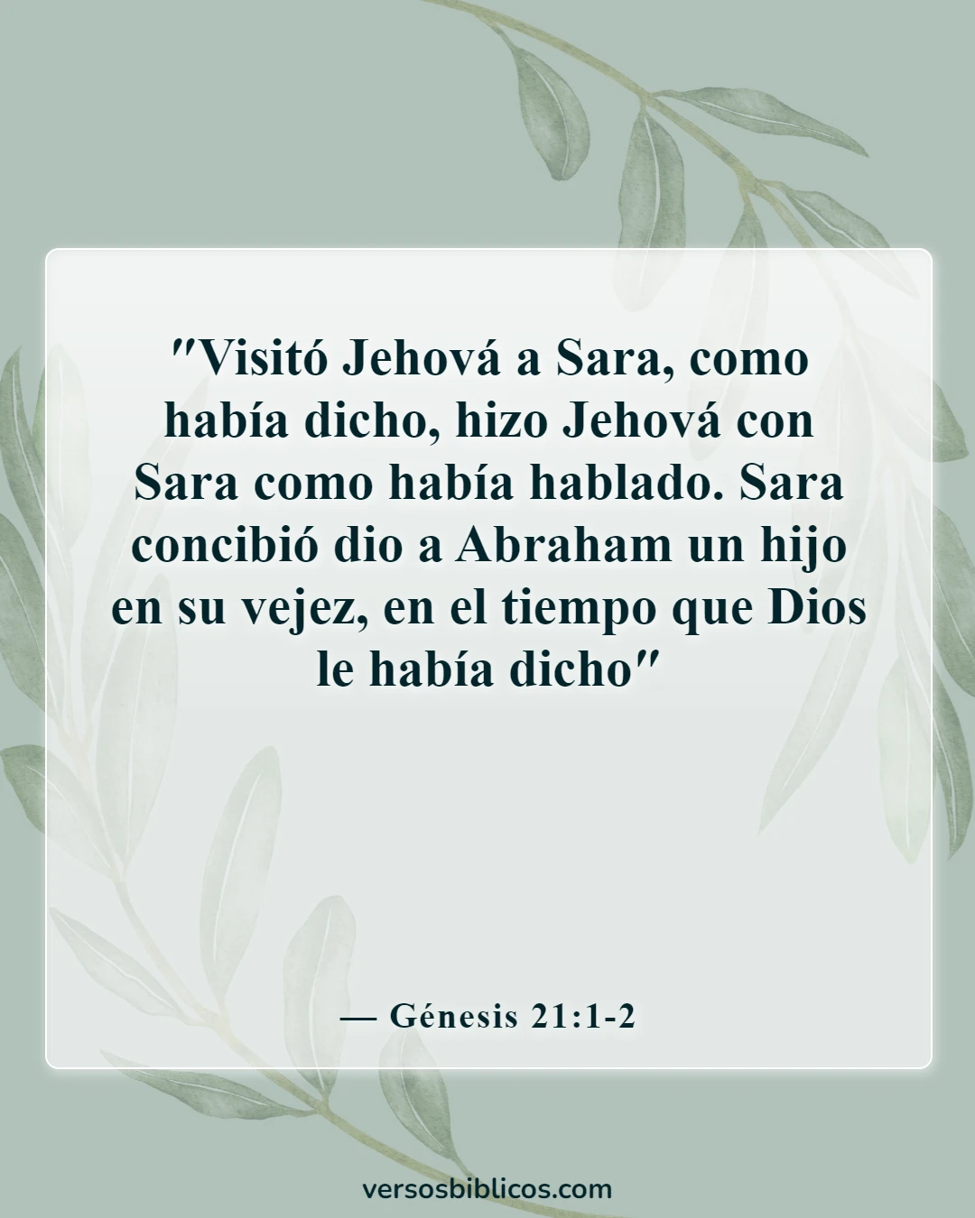 Versículos de la Biblia sobre esperar pacientemente (Génesis 21:1-2)