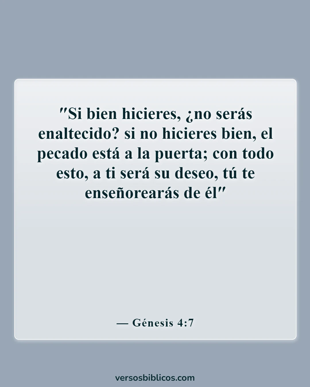 Versículos de la Biblia sobre cometer adulterio y lujuria en el corazón (Génesis 4:7)