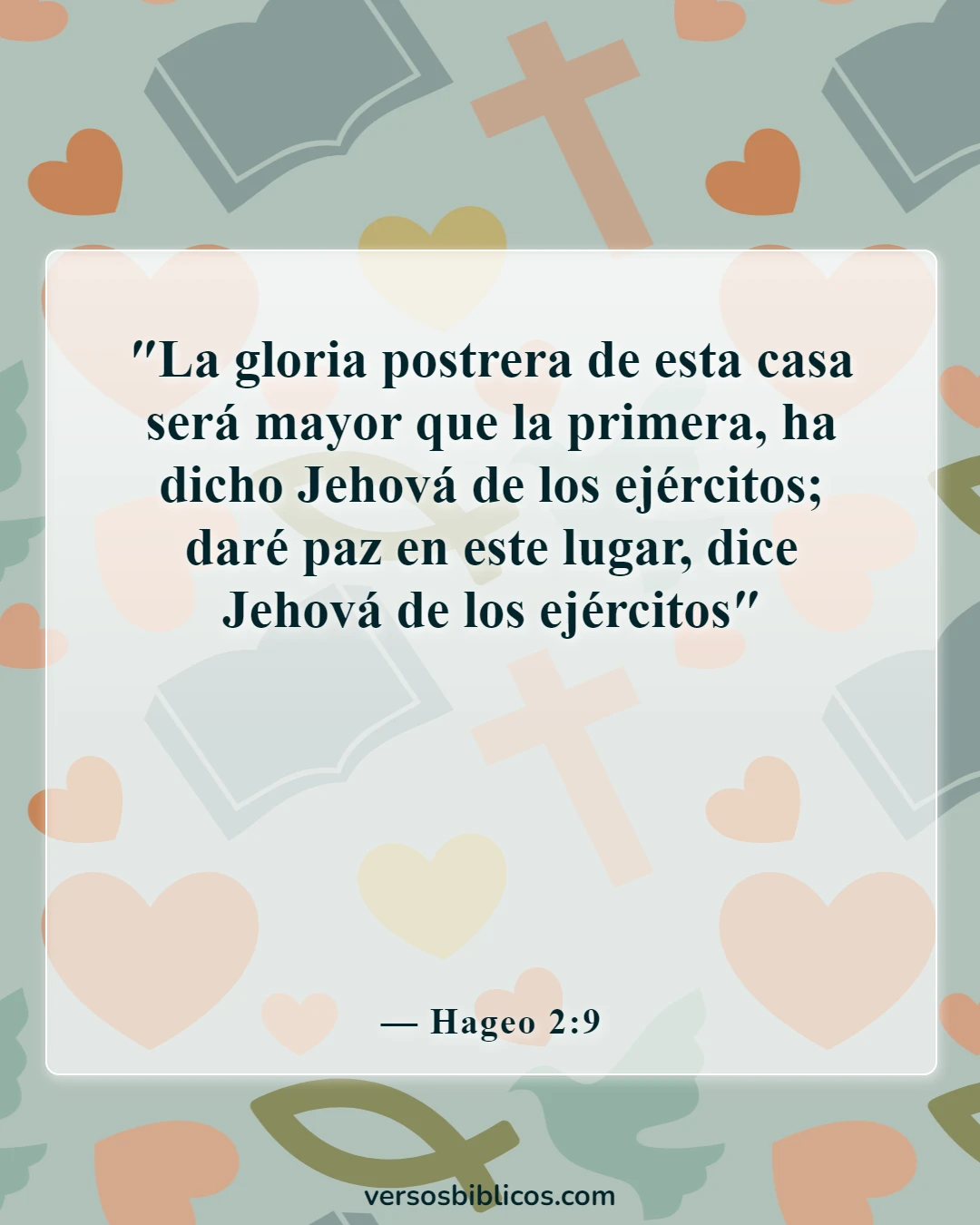 Versículos de la Biblia sobre las dedicatorias (Hageo 2:9)
