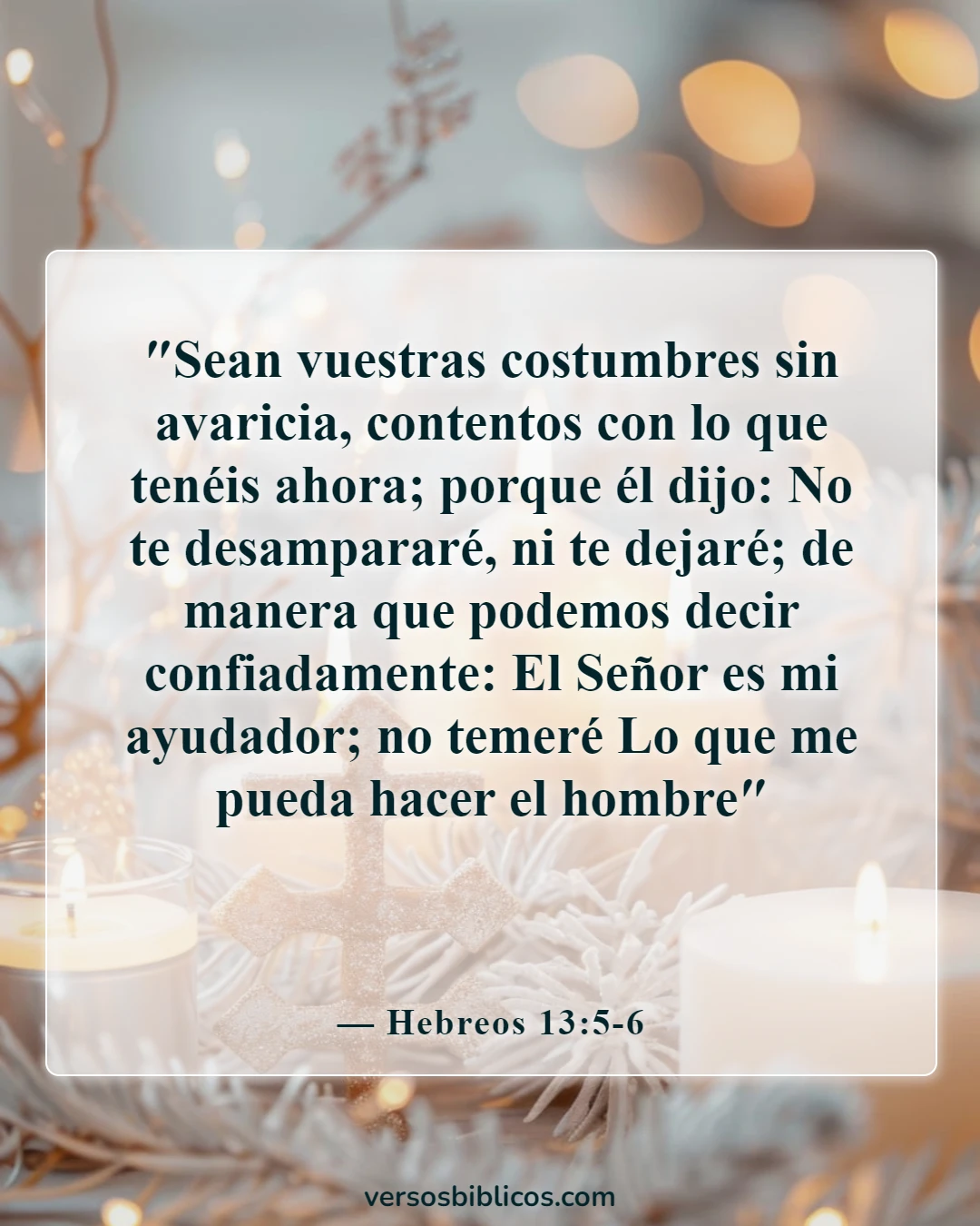 Versículos de la Biblia sobre bienes (Hebreos 13:5-6)