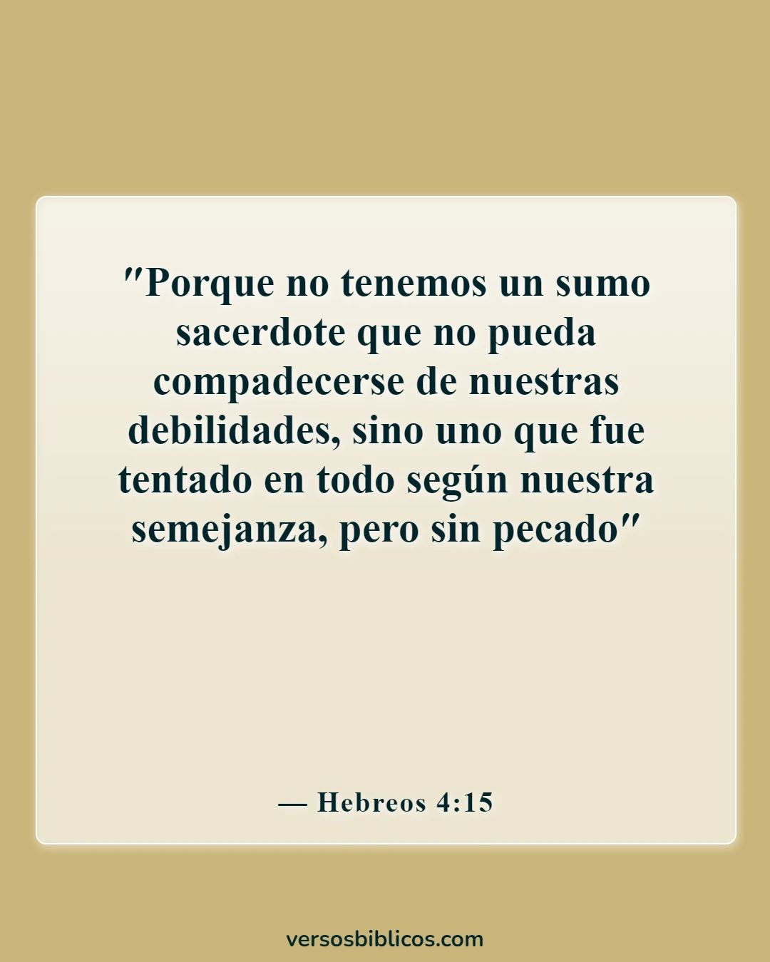Versículos de la Biblia sobre el ser humano imperfecto (Hebreos 4:15)