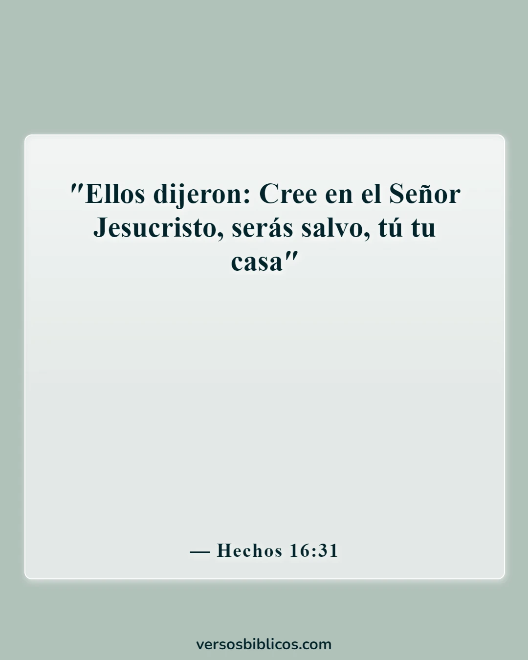Versículos de la Biblia sobre la salvación solo a través de Cristo (Hechos 16:31)