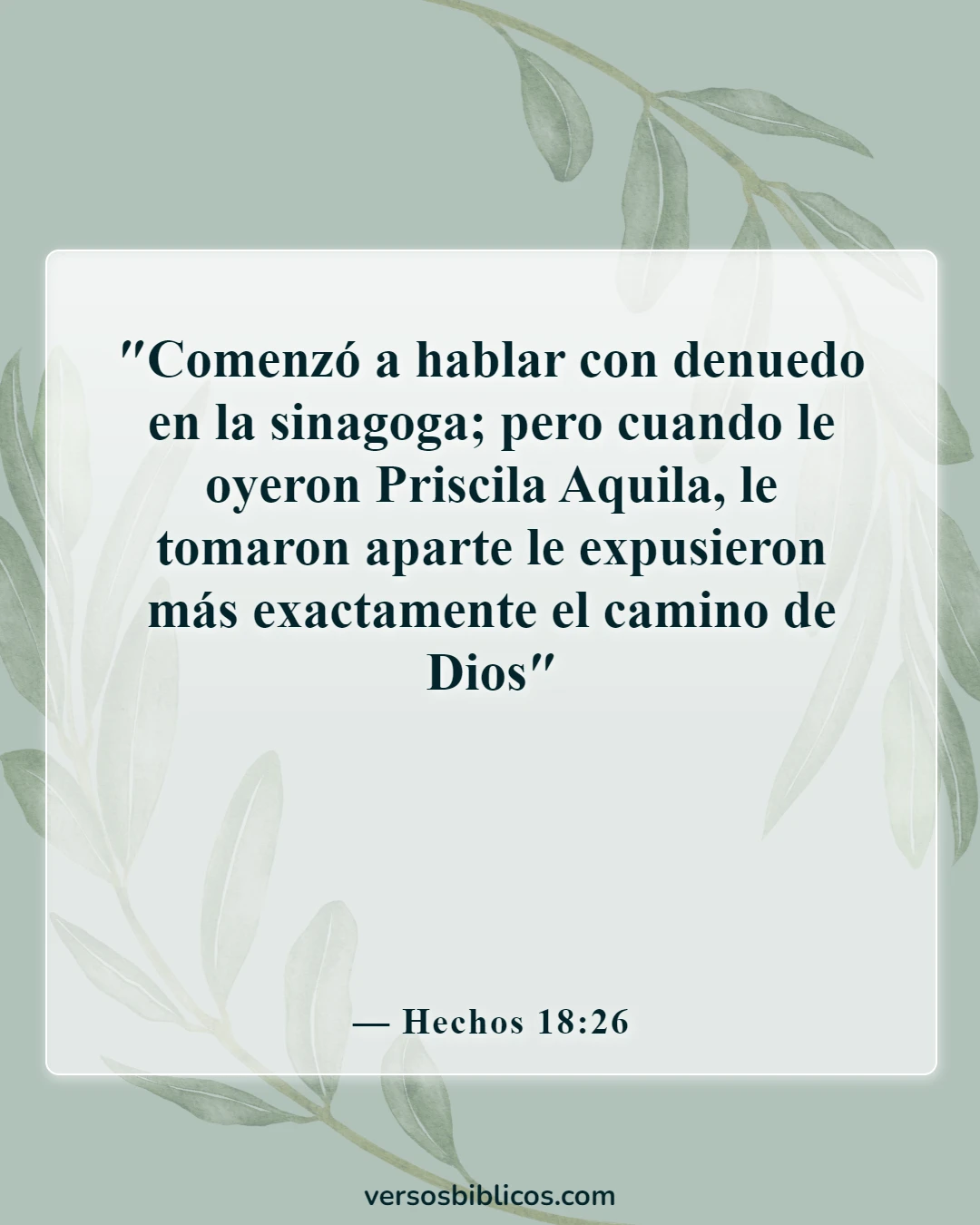 Versículos de la Biblia sobre mujeres predicadoras (Hechos 18:26)