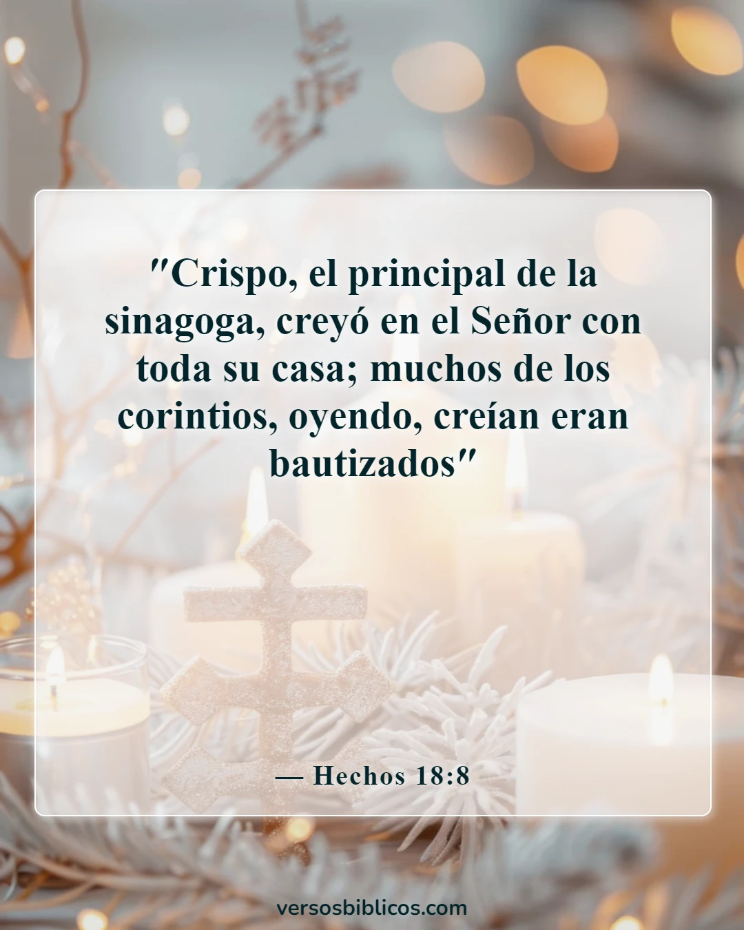 Versículos de la Biblia sobre el bautismo infantil (Hechos 18:8)