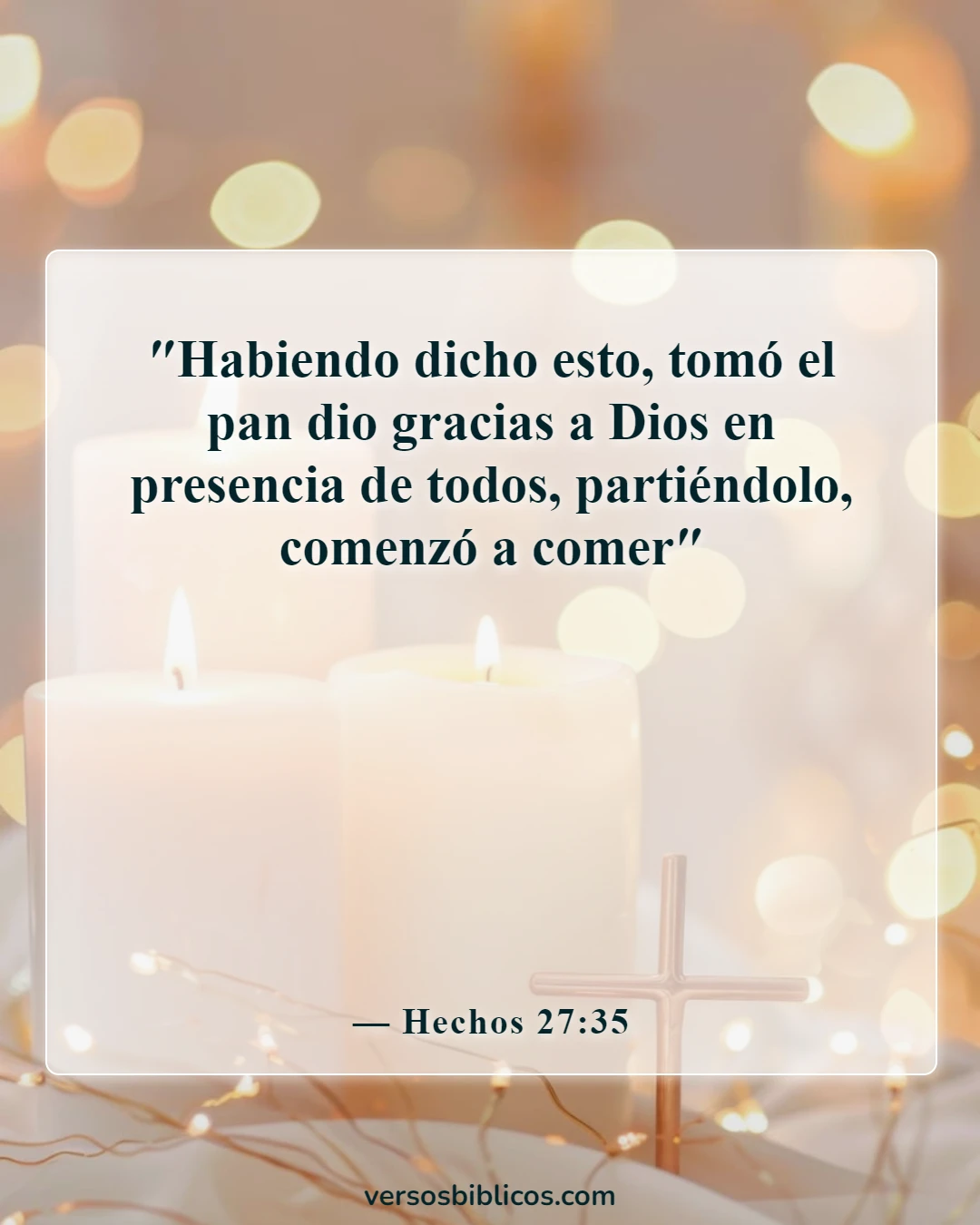 Versículos de la Biblia sobre comer y beber juntos (Hechos 27:35)