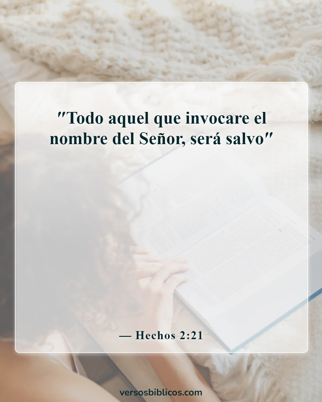 Versículos de la Biblia sobre orar en el nombre de Jesús (Hechos 2:21)