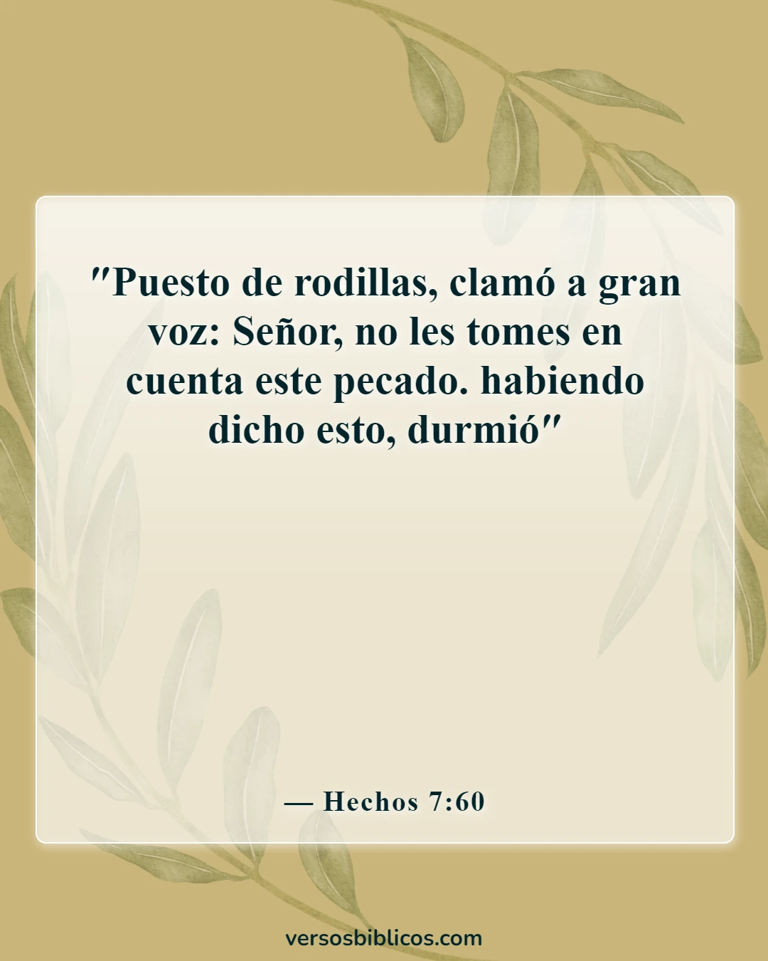 Versículos de la Biblia sobre no defenderse (Hechos 7:60)