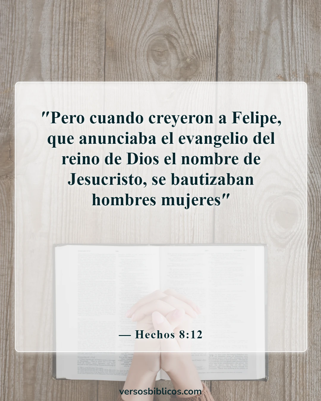 Versículos de la Biblia sobre el sacramento del bautismo (Hechos 8:12)