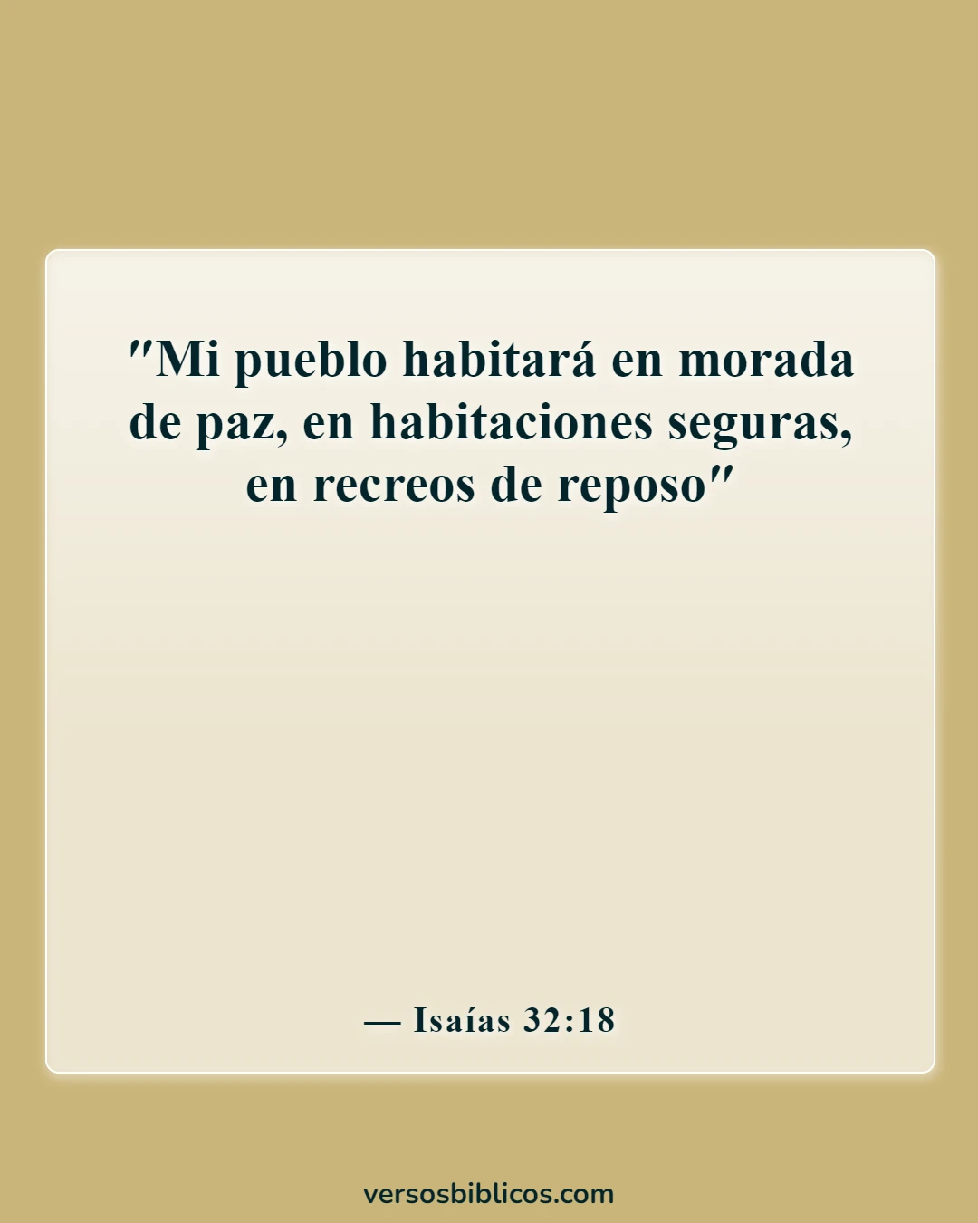 Versículos de la Biblia sobre proteger a su familia del mal (Isaías 32:18)