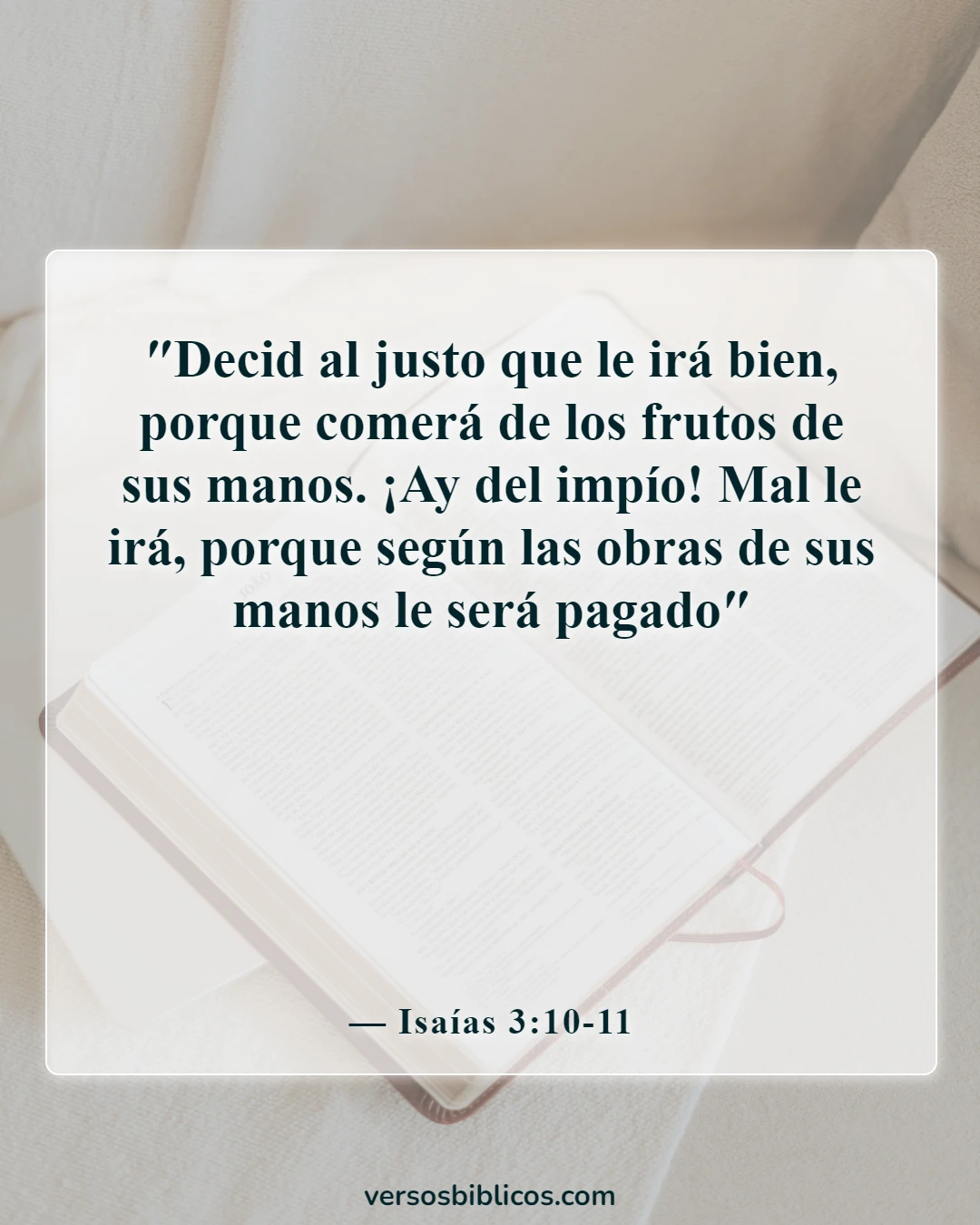 Versículos de la Biblia sobre el karma (Isaías 3:10-11)