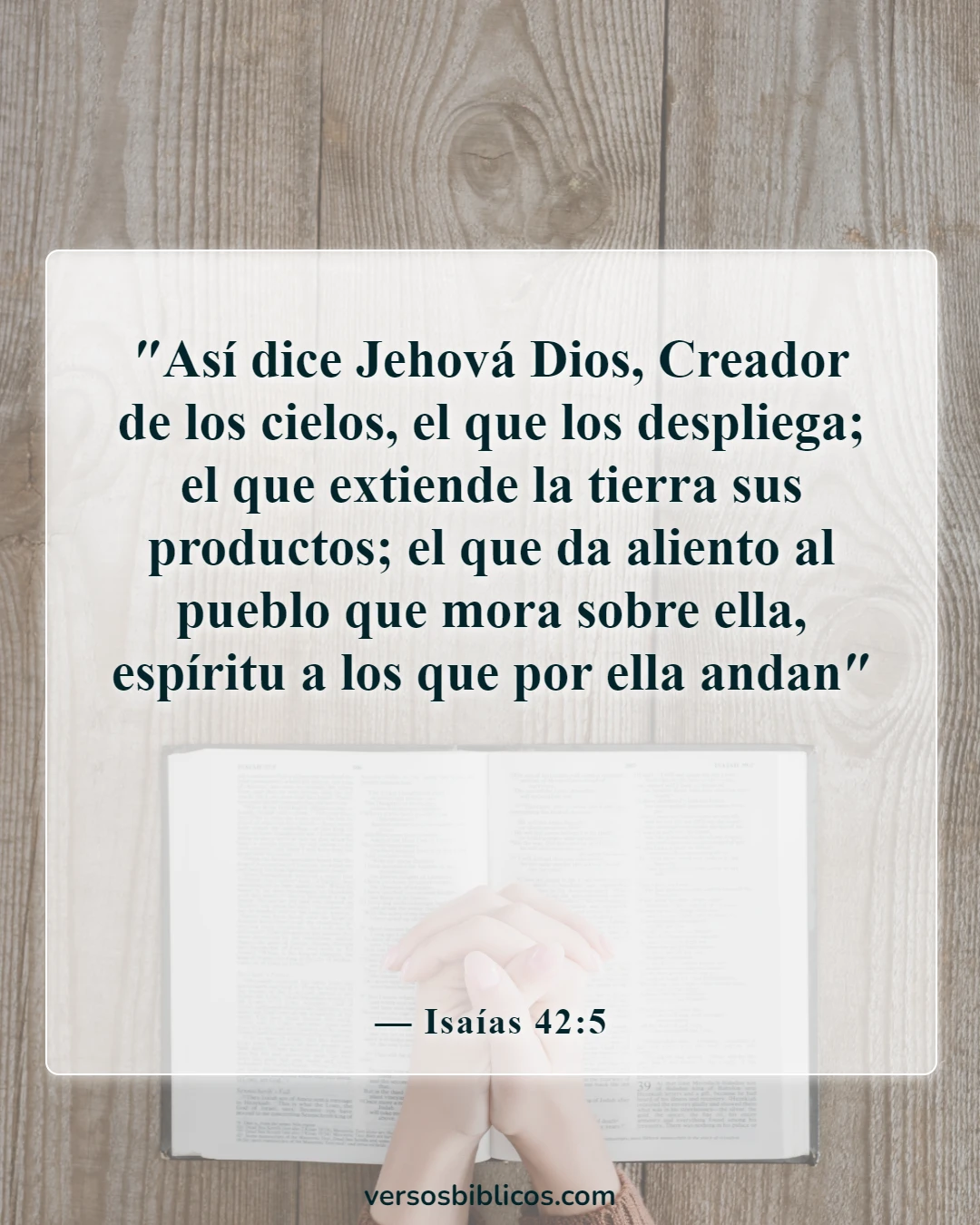Versículos de la Biblia sobre la vida comienza con el primer aliento (Isaías 42:5)