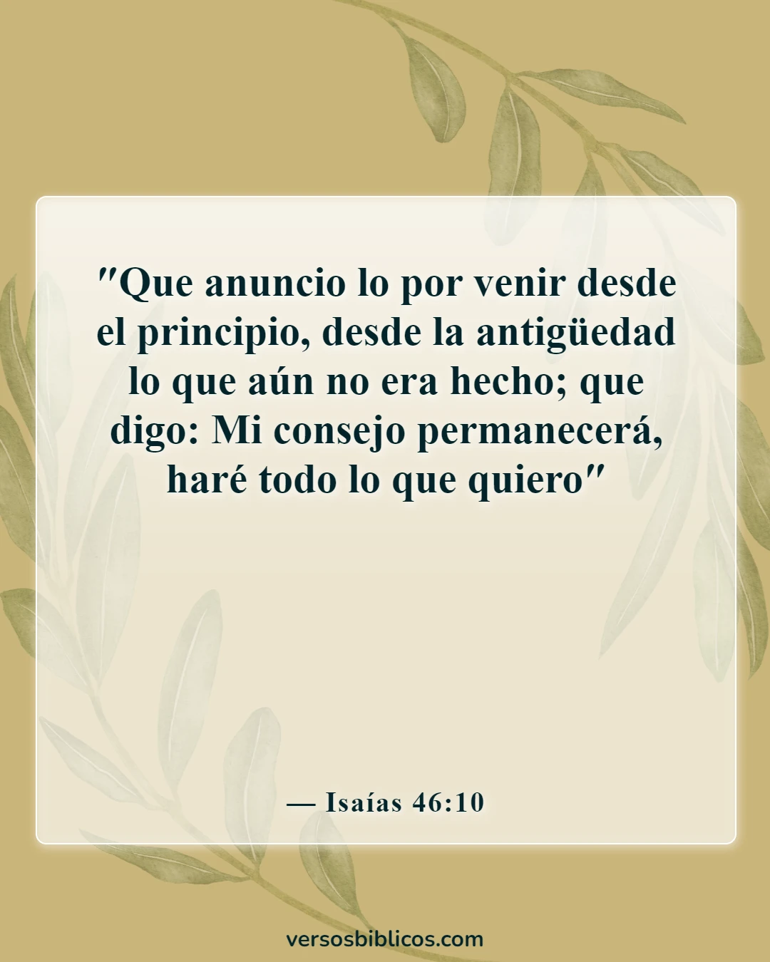 Versículos de la Biblia sobre poderosas profecías (Isaías 46:10)
