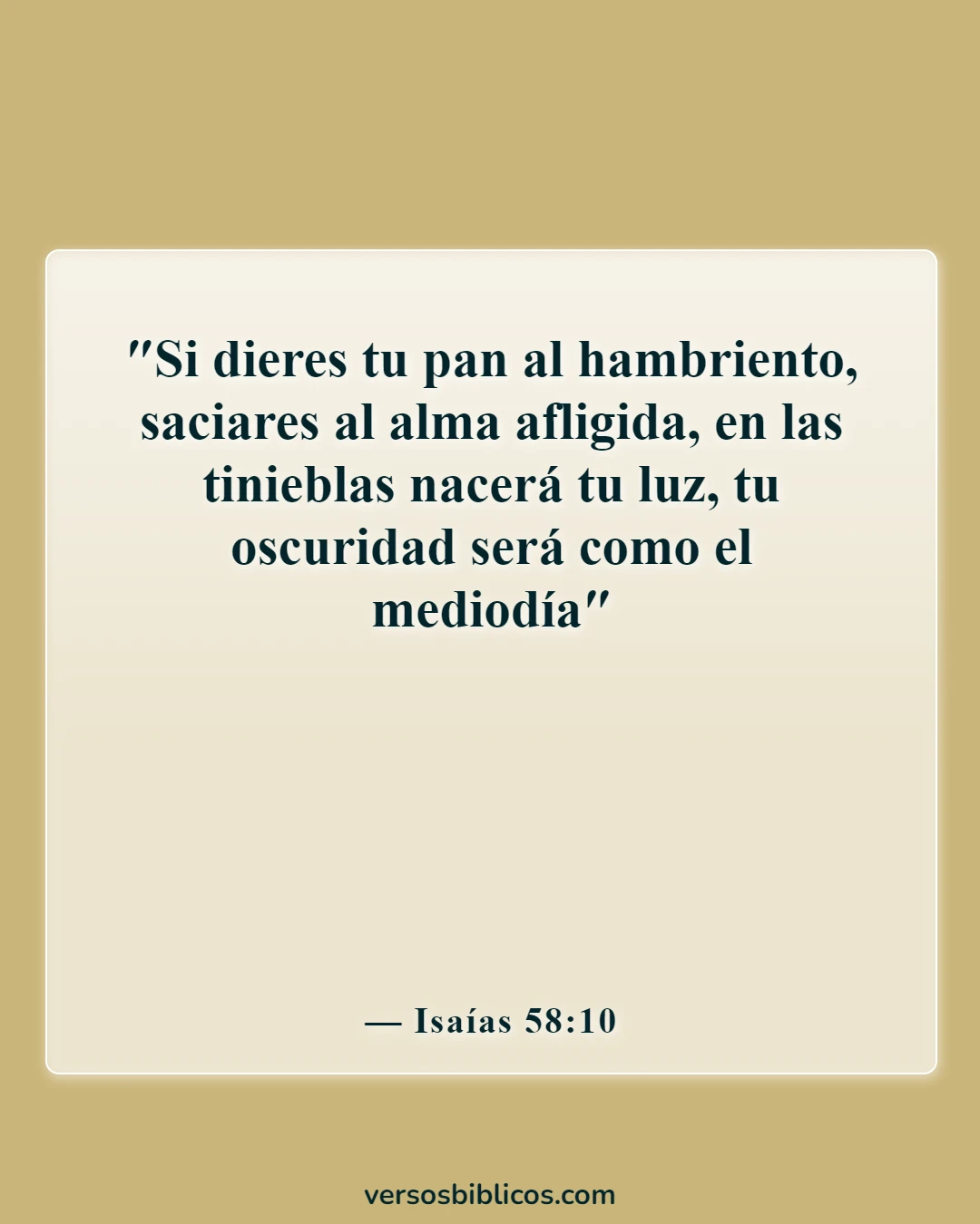 Versículos de la Biblia sobre la compasión (Isaías 58:10)