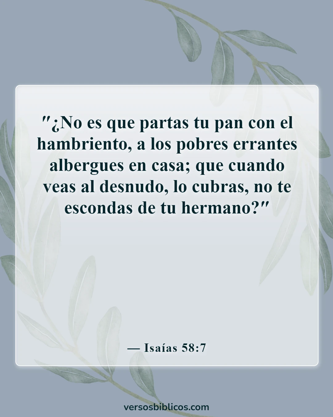 Versículos de la Biblia sobre el ayuno (Isaías 58:7)