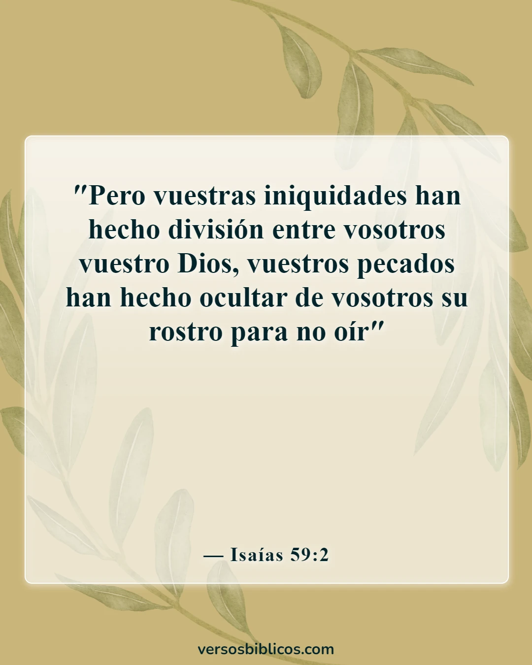 Versículos de la Biblia sobre los apartados del mundo (Isaías 59:2)