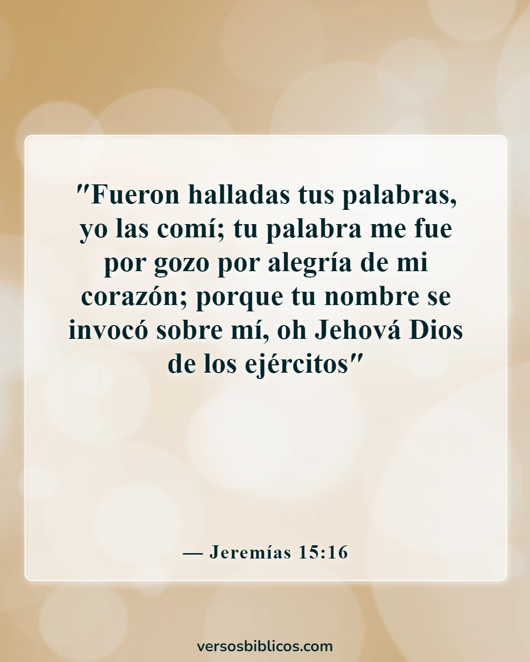 Versículos de la Biblia sobre alimento para el alma (Jeremías 15:16)