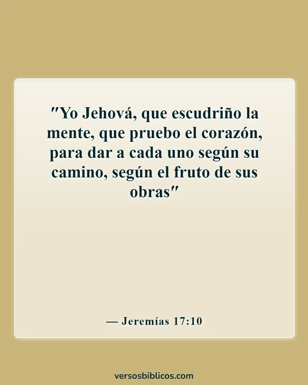 Versículos de la Biblia sobre el karma (Jeremías 17:10)