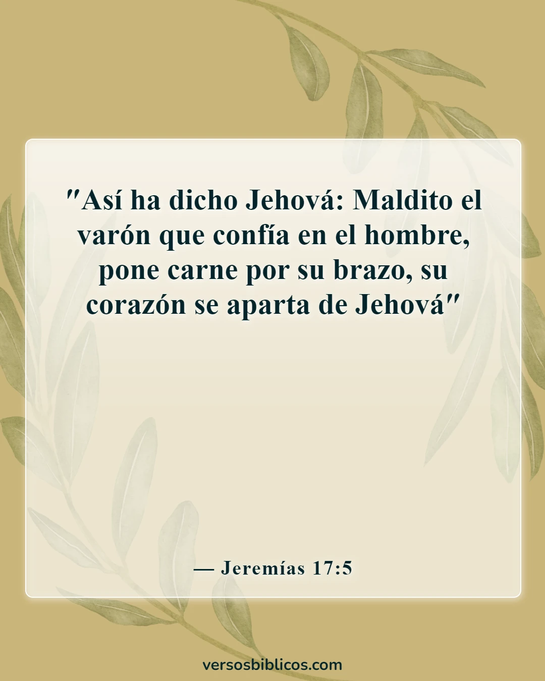 Versículos de la Biblia sobre maldiciones y bendiciones (Jeremías 17:5)
