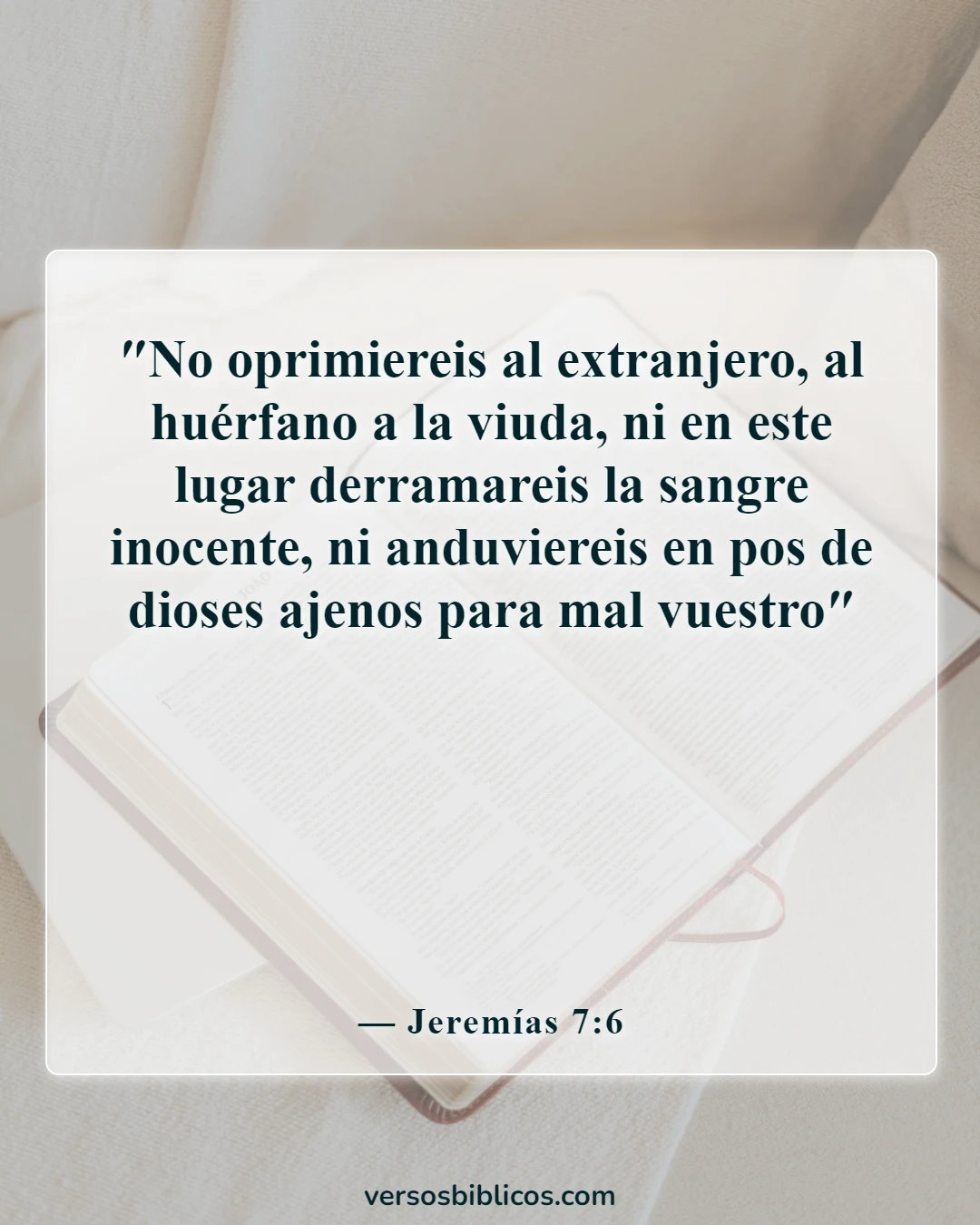 Versículos de la Biblia sobre la vida que comienza en la concepción (Jeremías 7:6)
