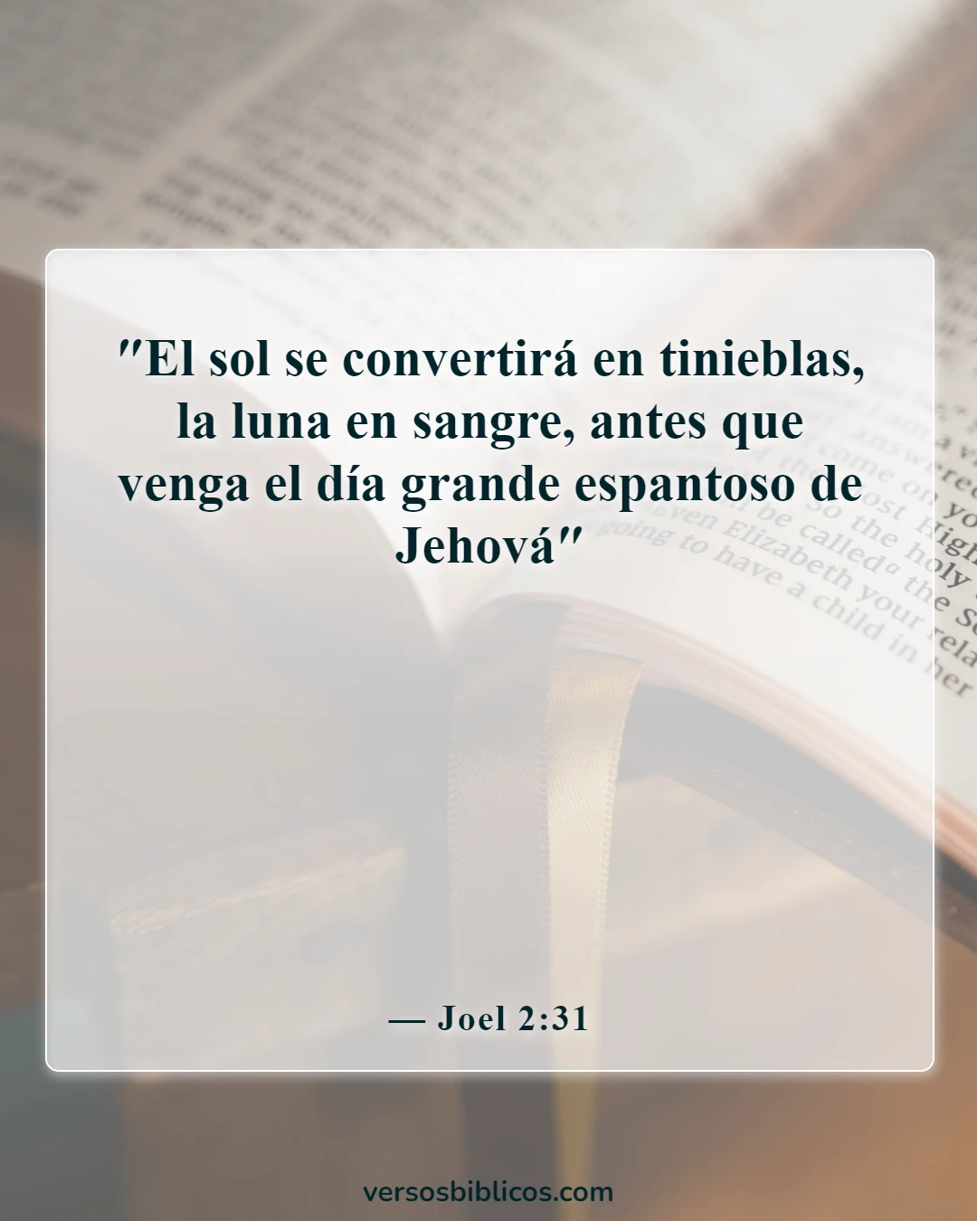 Versículos de la Biblia sobre el sol (Joel 2:31)