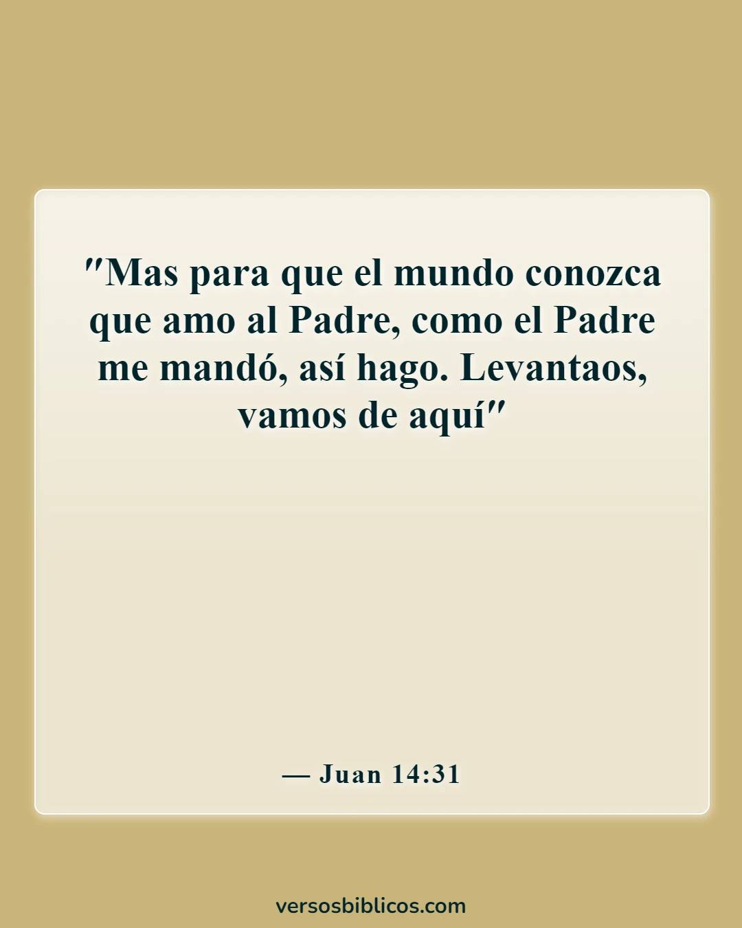 Versículos de la Biblia sobre Jesús haciendo la voluntad del Padre (Juan 14:31)