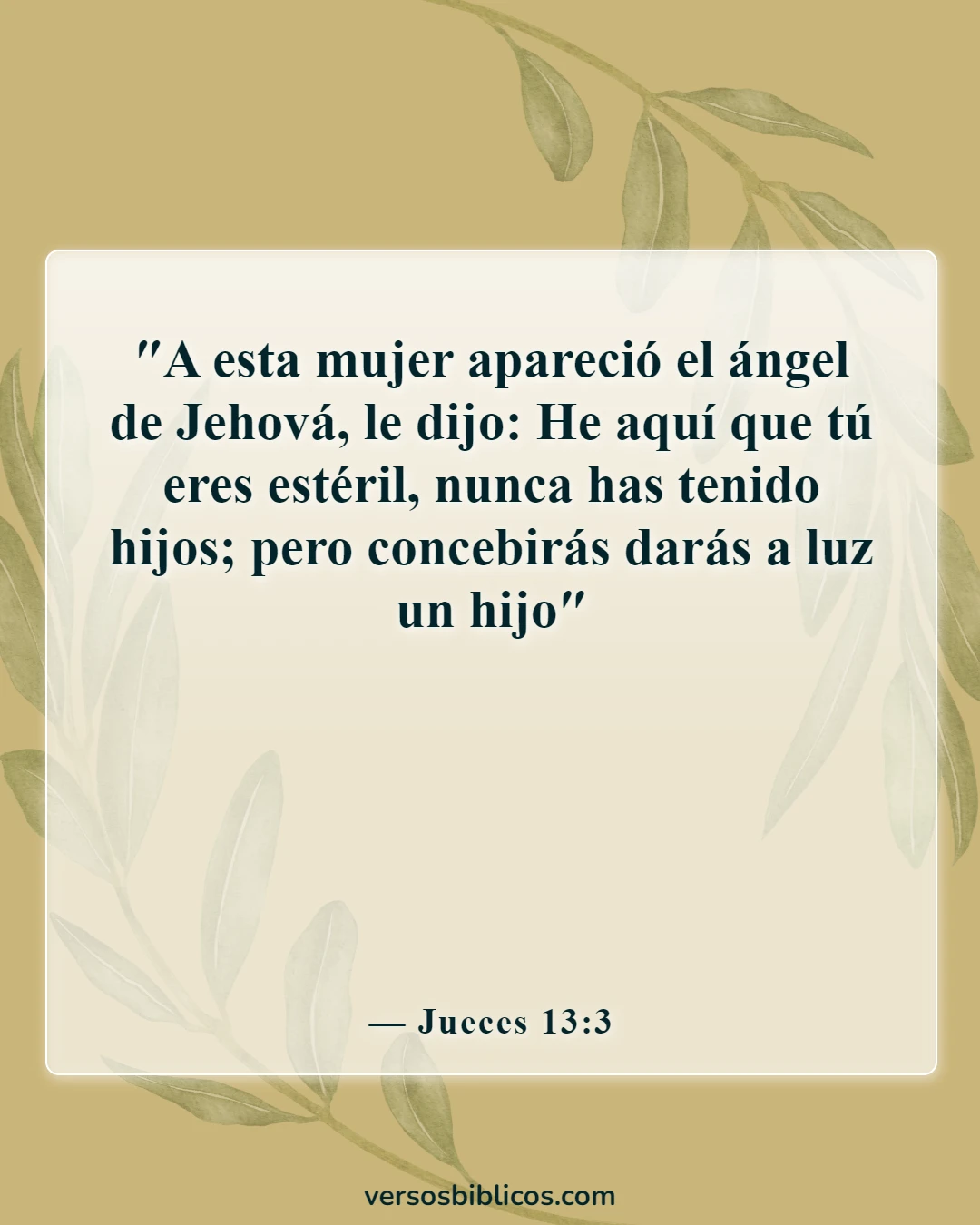 Versículos de la Biblia sobre problemas de fertilidad (Jueces 13:3)
