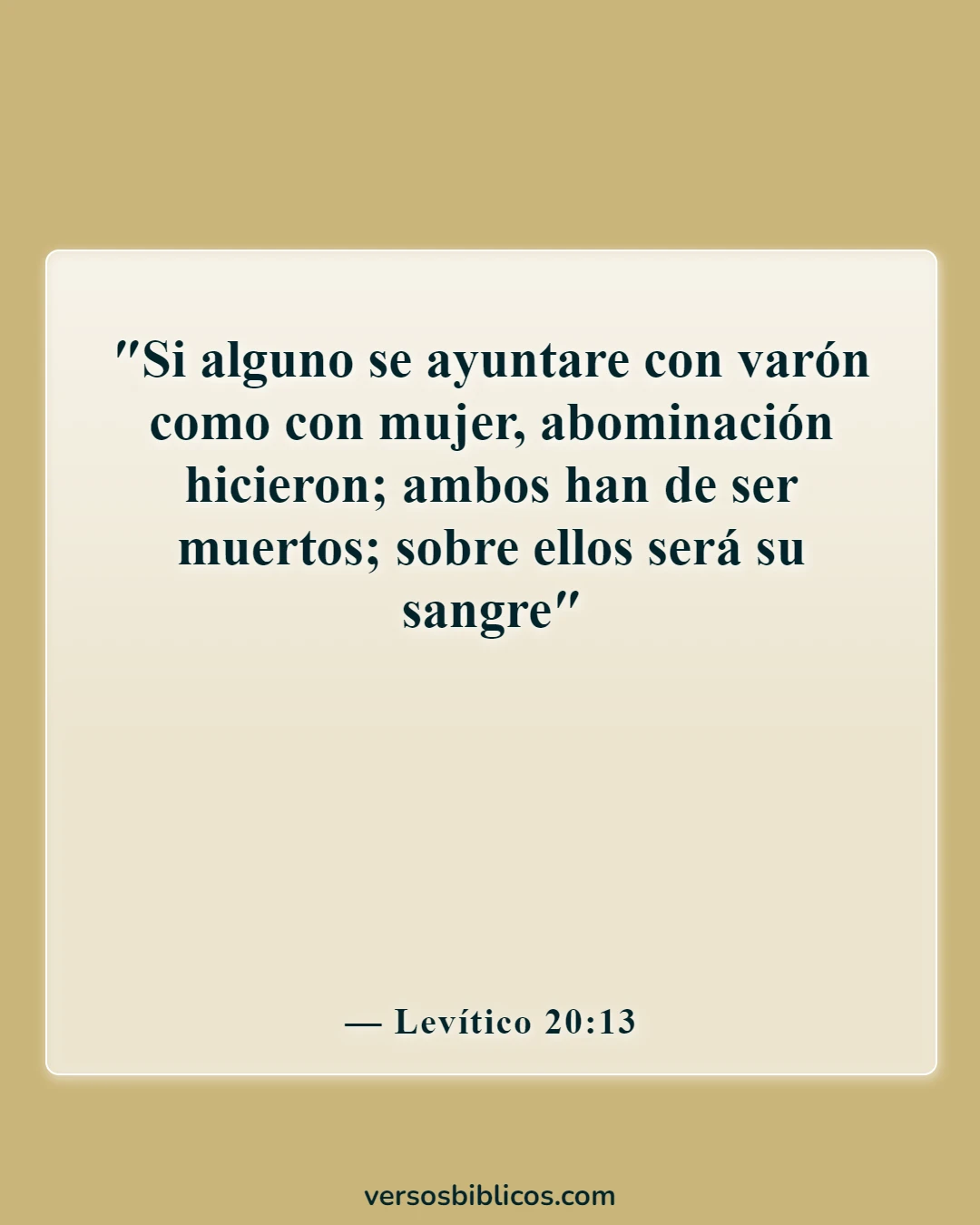 Versículos de la Biblia sobre la abominación (Levítico 20:13)